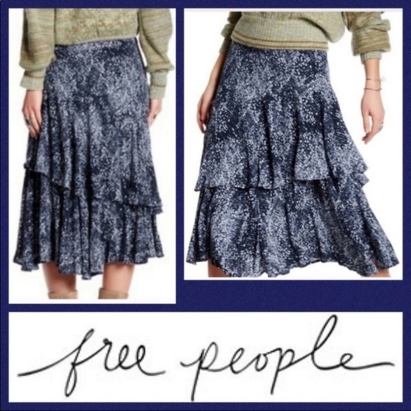 Free People Snakeskin Fairy Tiered Skirt | Size 4 - Picture 1 of 7